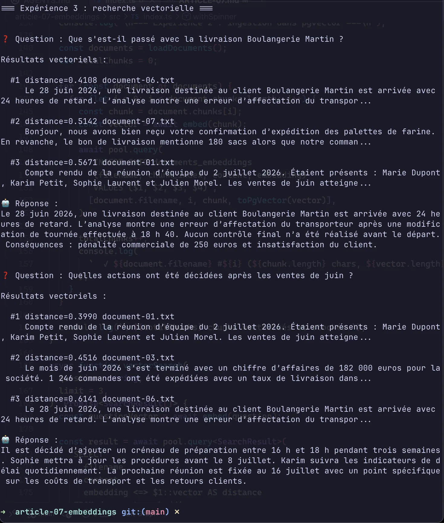 Questions posées au pipeline RAG
